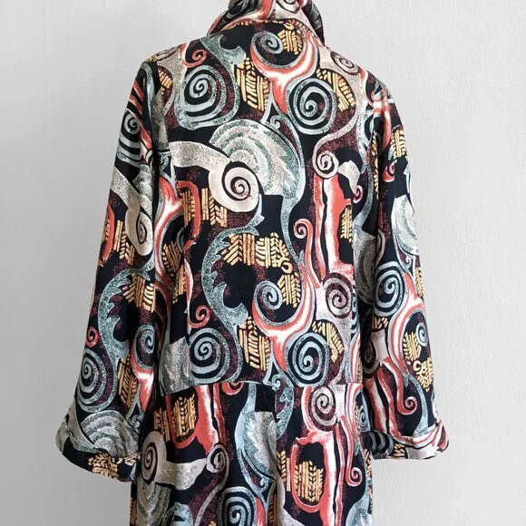 Nina piccalino print draped jacket dress sz 13 - Picture 5 of 8